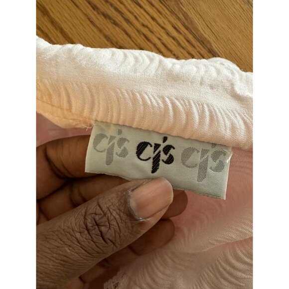 CJS Vintage Long-Sleeve Front Zip Nightgown Ruffled Collar Baby Pink Victorian M - Picture 5 of 12